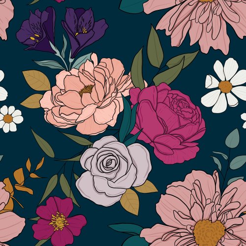 jewel tone floral design