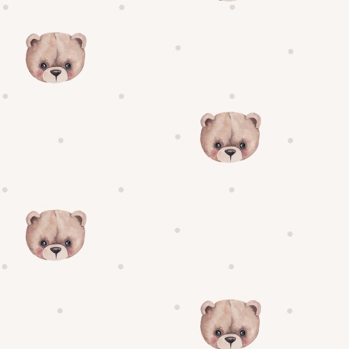 teddy bear faces on dot background