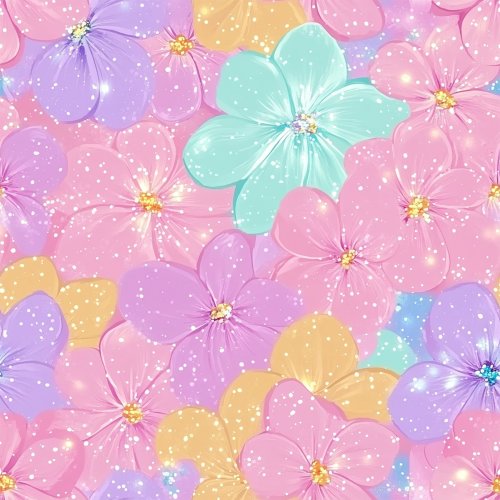 glittery colorful floral