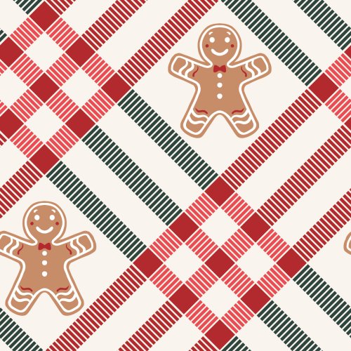 christmas gingerbread plaid design