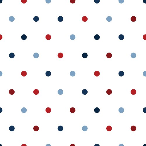 red white and blue patriotic polka dot design