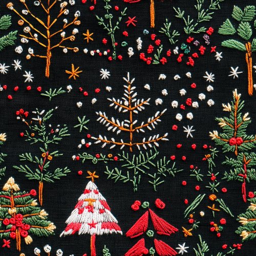 christmas tree embroidery design