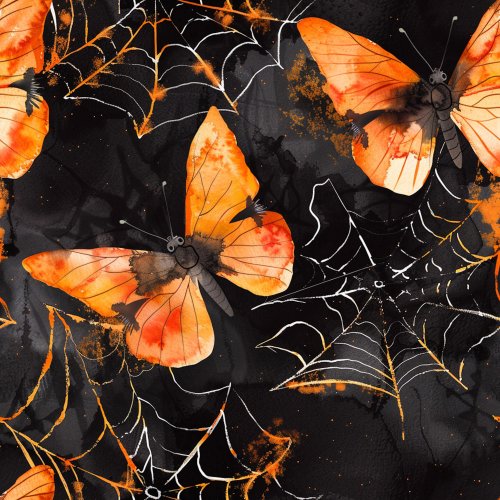 orange and black halloween butterfly design