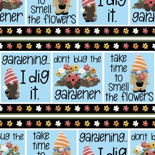 patchwork of garden-themed designs