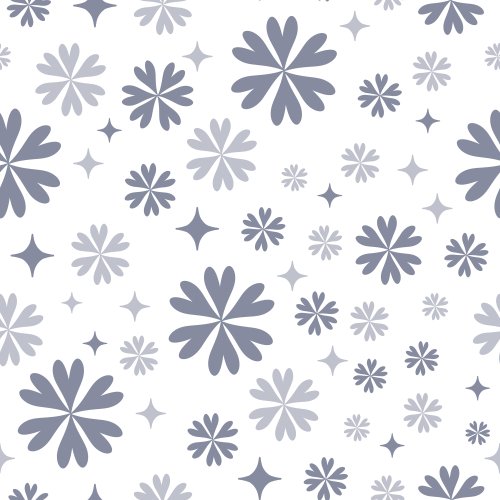 snowflake inspired blue and white floral