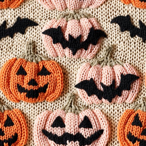 knitted jack o lantern halloween design