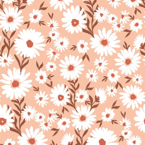 white painterly daisies on soft boho background