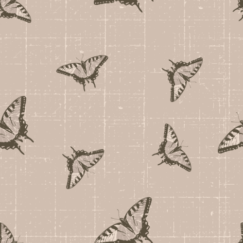 hand painted detailed butterflies on a taupe textured background