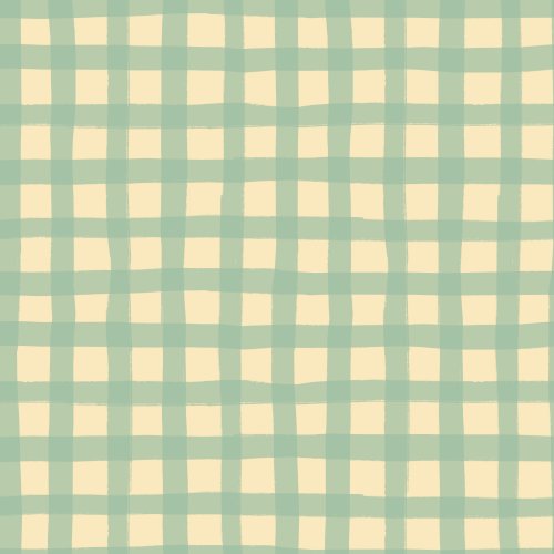 Daffodil yellow background with wavy light green gingham check
