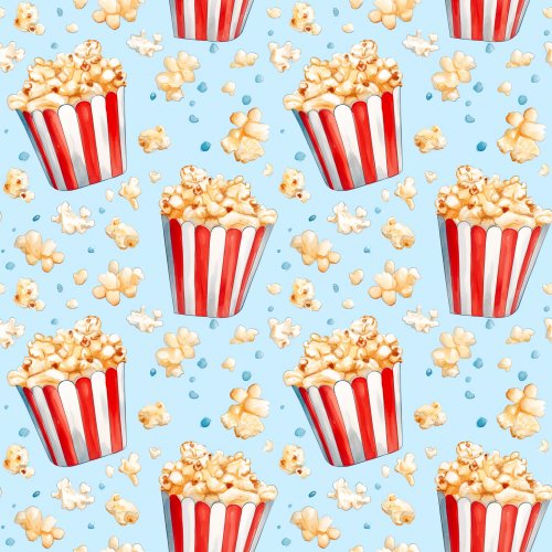 popcorn bucket on blue background
