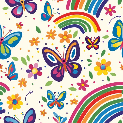 butterfly rainbow design