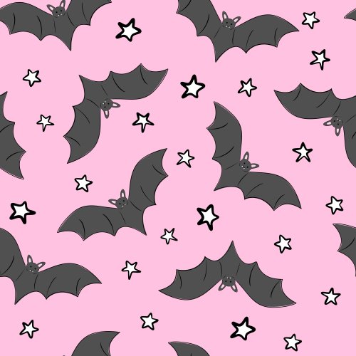 Tossed Halloween Bats and Stars 