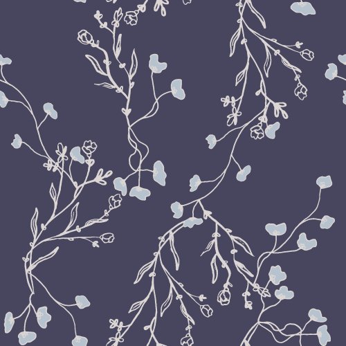 A timeless elegance of flowing hand drawn flowers. 