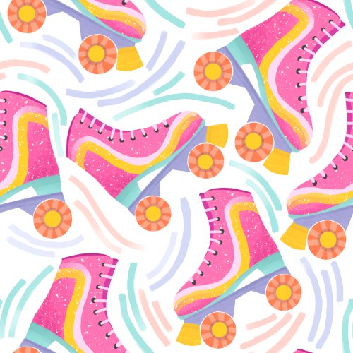 colorful summer roller skate design