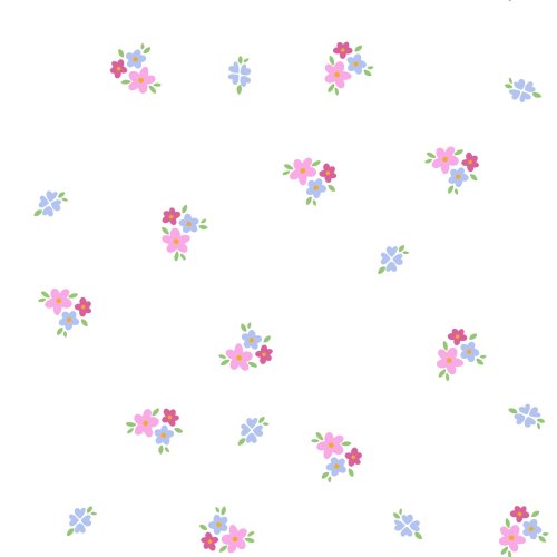pink and blue ditsy floral