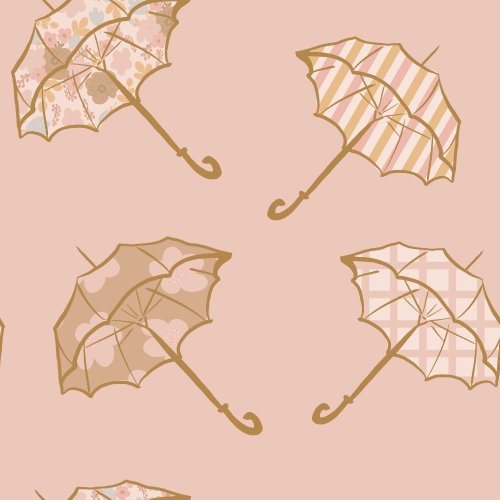 tan umbrellas on pink background