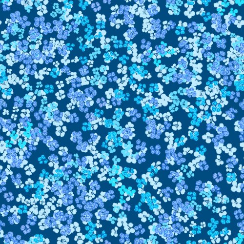 abstract small flowers scattered in different shades