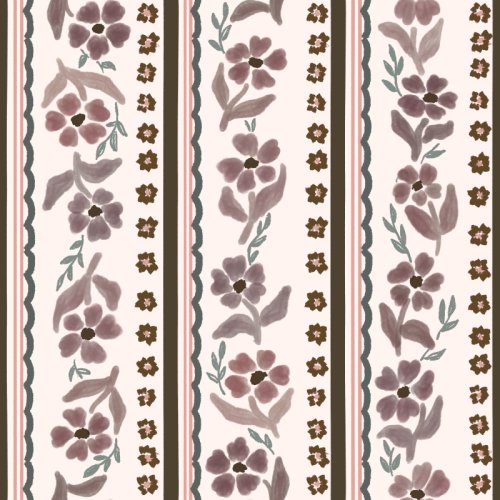 ribbon boho floral vertical vintage stripe