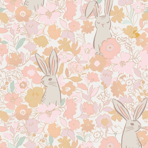 easter design with bunnies and flowers