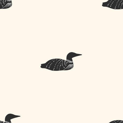 black loons on off white background