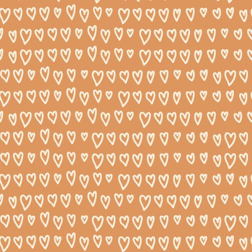 Ditsy tiny valentine hand drawn hearts in rows.