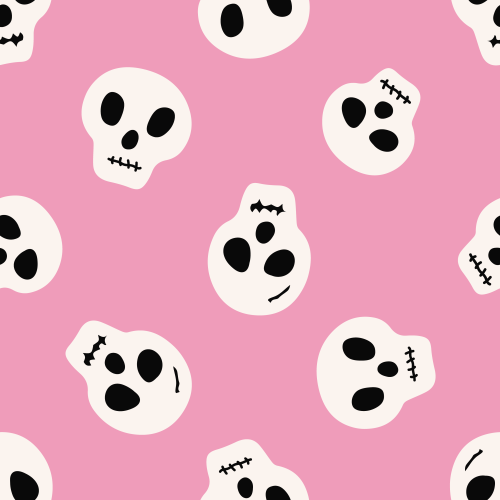 Tossed Halloween skulls