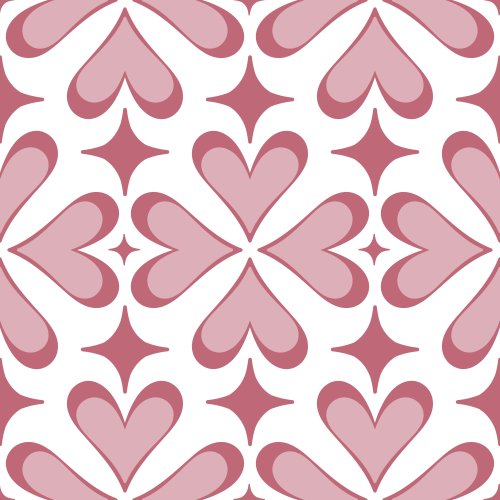 tiled hearts and sparkles in pink 