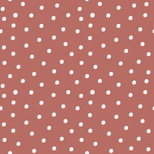 rustic orange terra cotta with cream dots