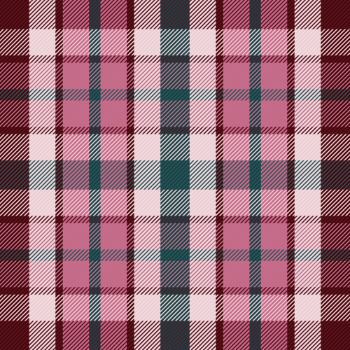 Deep berry red plaid fabric featuring berry and blush tones with subtle contrast lines