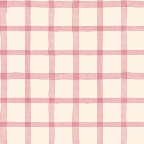Gingham coordinate from the Petal and Hare Collection by Deer Fiorella Design comes in Marshmallow, Peach, Violet, Mint, Ruby and blue is a textured gingham on a cream background 