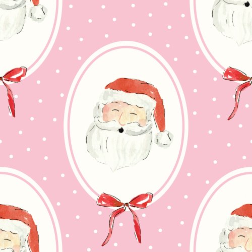 Whimsical Christmas Santa and bows 