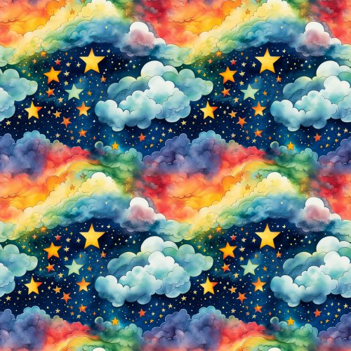 rainbow clouds with star design