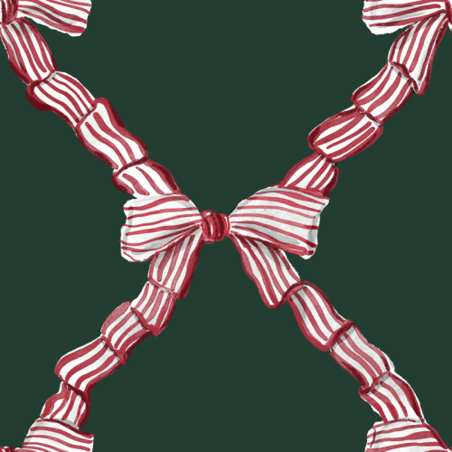 Striped candy ribbon with bows coquette Christmas 