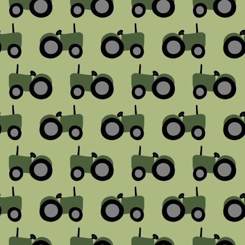 green tractors on a solid background
