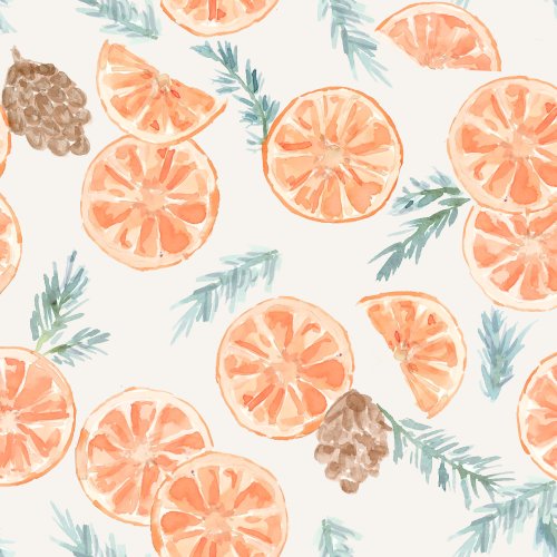 christmas oranges and pinecone design