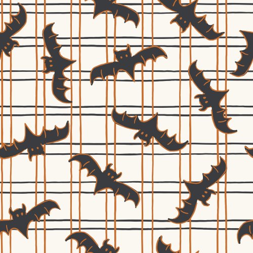 plaid halloween bat design