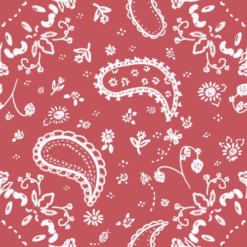 A hand drawn paisley bandana design 