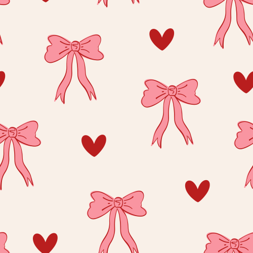 Coquette Valentines Bows and hearts 