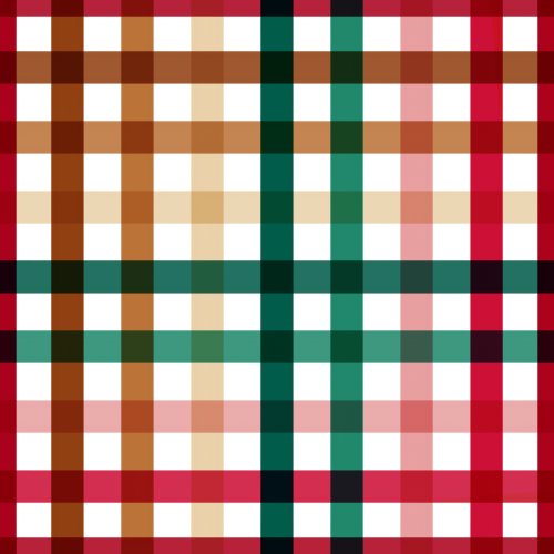 Red and green check plaid coordinate for Christmas Cookie Cameos