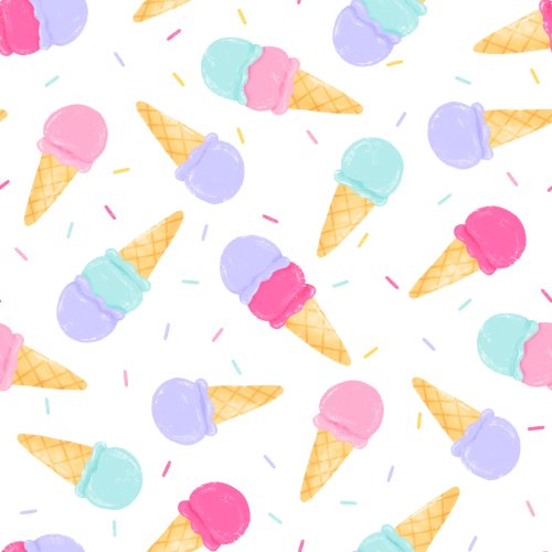 Colorful textured ice cream cones 