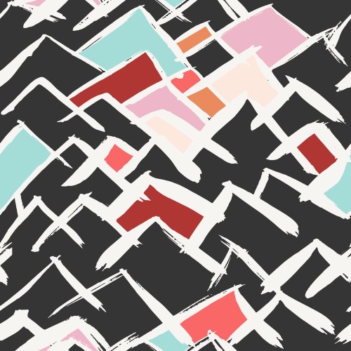 Hand painted, abstract, mountain landscape. pops of color and versatile.