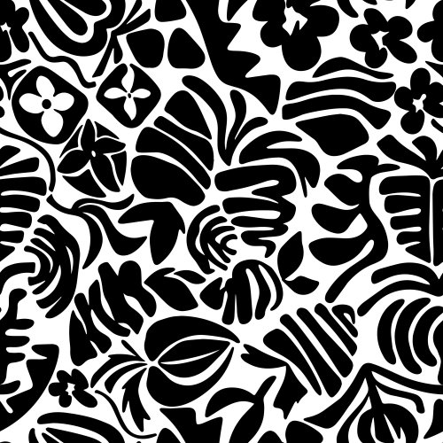 Strawberries and floral design arranged in a abstract design