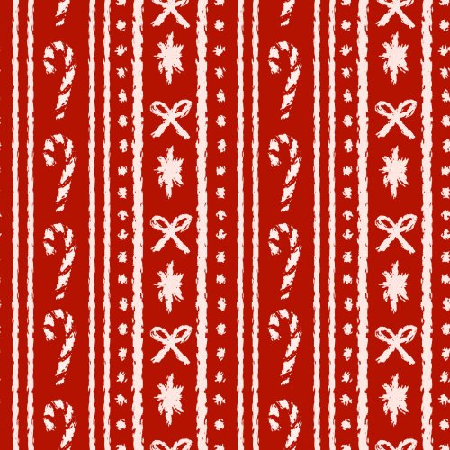 red christmas candy cane and bow stripe fabric