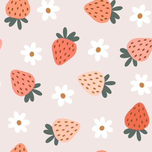 strawberry and flower design