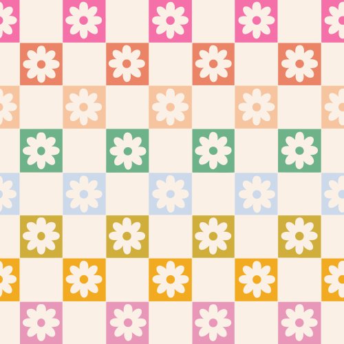 colorful daisy checker design