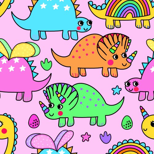 bright colorful dinosaurs