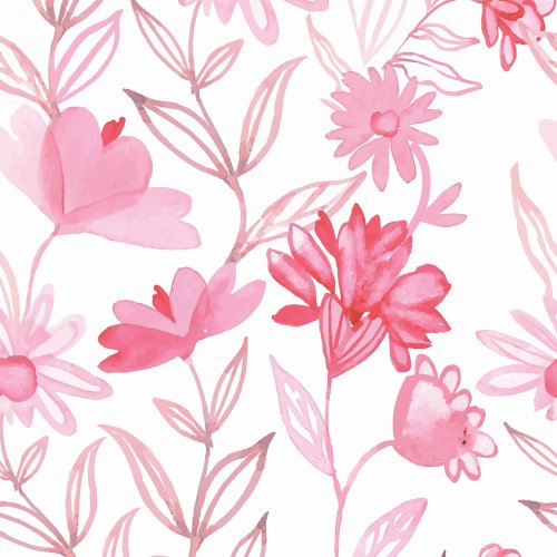 pink watercolor floral flower design