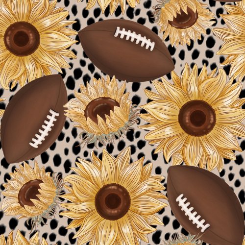 footballs on sunflower leopard background