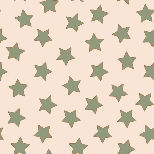 a light cream background with tiny green stars scattered across it