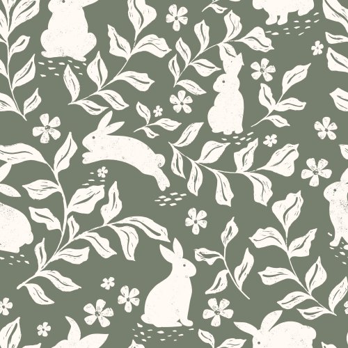 bunny rabbit and leaves